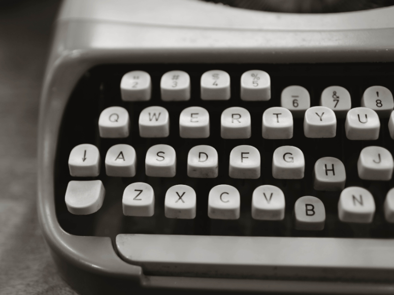 a typewriter representing trauma informed reflection