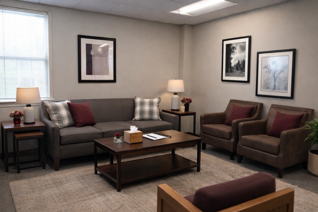 Sensorimotor Psychotherapy office at Brickel & Associates offers a connective and safe space to support healing.