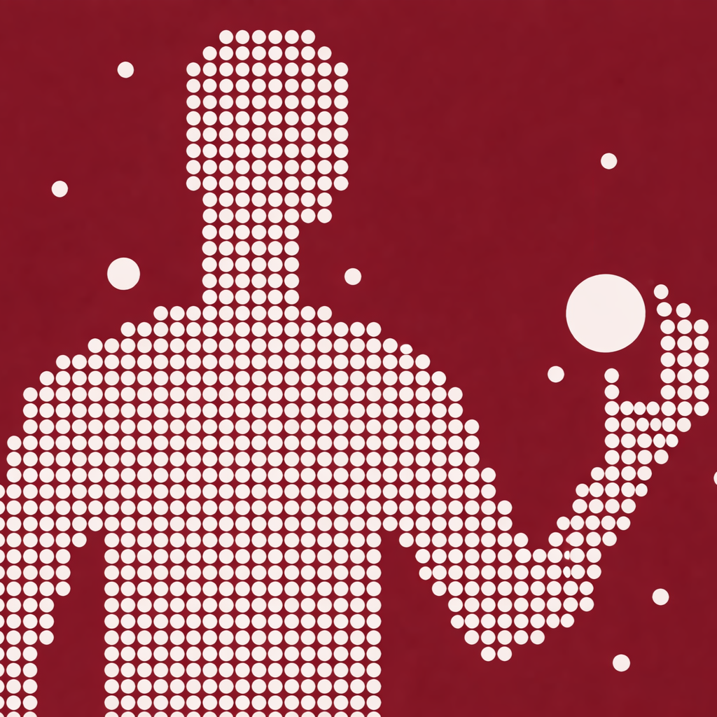 Graphic image depicting person made up of pixels. (Patrick Hruby . Los Angeles Times)